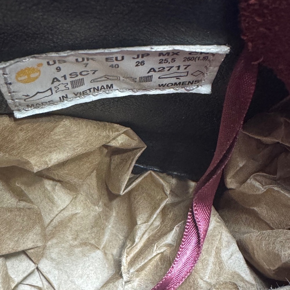 Timberland❤️ Premium 6" Waterproof‎ Boots Burgundy Maroon Nubuck Gorpcore boho - Picture 9 of 13